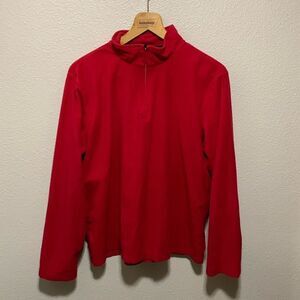 Lands’ End Men’s Long Sleeved Quarter Zip Sweater Size XL Red